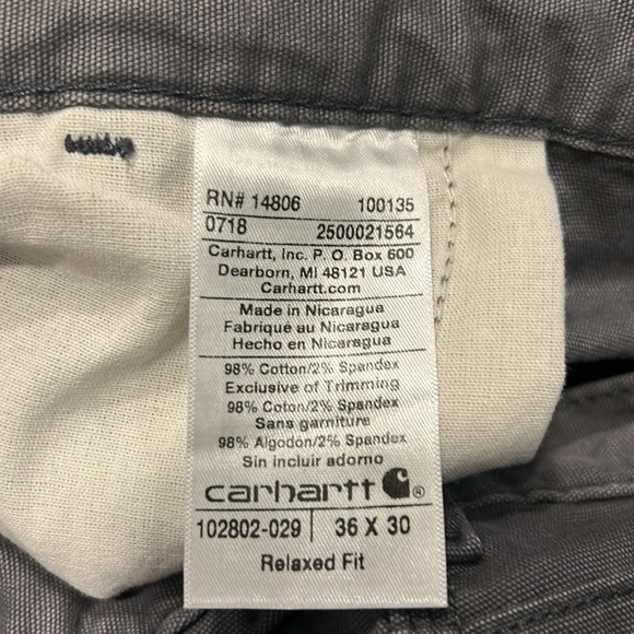 Carhartt Relaxed Straight Rigby Double-Front Canvas Dungaree Work Pants 
102802 - Picture 9 of 11